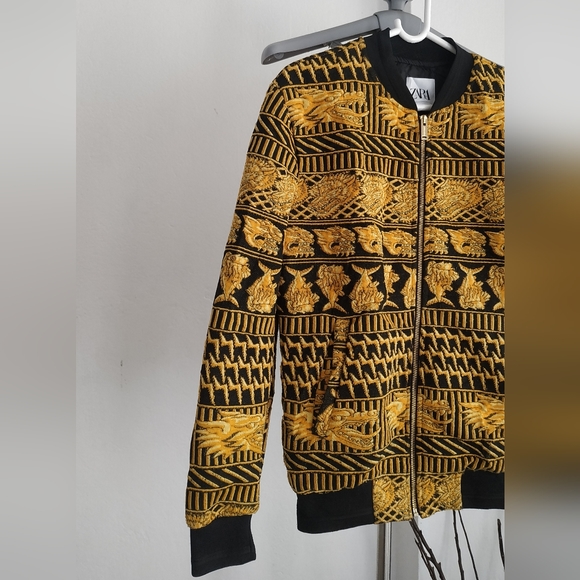 Zara Jacquard Bomber Dragon Jacket Small - Picture 12 of 13